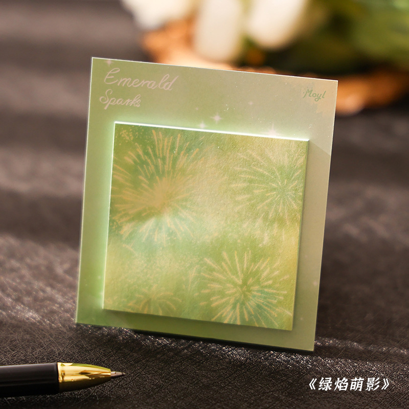 Bloc de notas adhesivas con diseño de pintura al óleo, alto valor estético, estilo simple, para estudiantes, adhesivo fuerte, bloc de notas con paisajes.