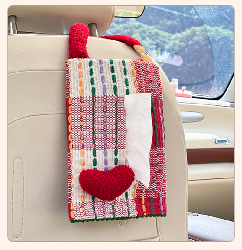 Blue Rain Car Tissue Box Hanging Creative High-End Internet Celebrity Style Car Tissue Hanging Bag Cute Car Tissue Box