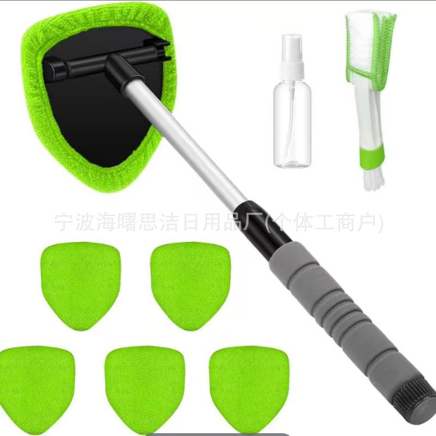 1세트(5면 텔레스코픽 스펀지 폴 + 녹색 천 커버 6개 + 스프레이 병 + 디테일 브러시)