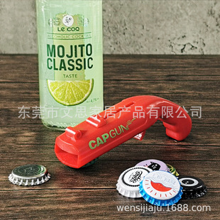 Plastic ABS pistol launch bottle CAP ejection bottle opener CAP GUN creative beer screwdriver daily online red same