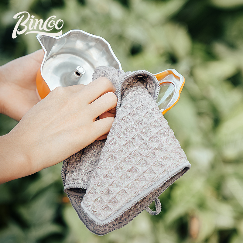 Bincoo barista bar towel milk tea shop coffee machine special cloth absorbent cleaning cloth white small square towel