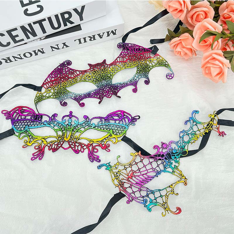 Máscaras de encaje transfronterizas, máscaras de encaje de fiestas de Halloween, máscaras de ojos especiales para carnaval de Halloween