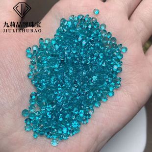 Factory Wholesale Loose Stone Ring Surface Round 3 Natural Paraiba Topaz Can Be Inlaid with Rings, Bracelets, Earrings and Coatings