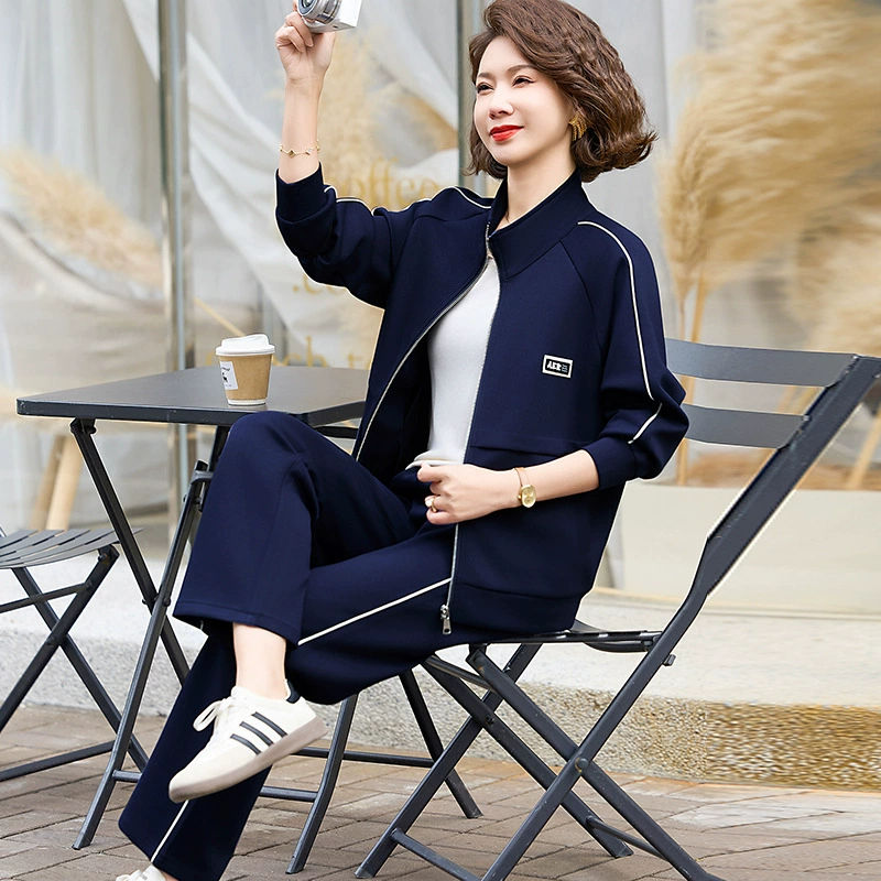 Спортивный набор для мамы среднего возраста весной и осенью 2025 новый средний и пожилой женский топ
