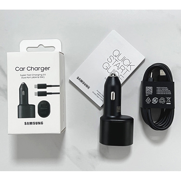 Suitable For Samsung S22ultra 45W Car Charger A+C One Drag Two Ultra Fast Charging EP-L530