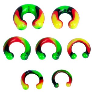 European and American Cross-Border Colorful U-Shaped Silicone Ear Expanders Vacuum-Plated Titanium Anti-Drop Earrings Personalized Ear and Nose Rings Piercing