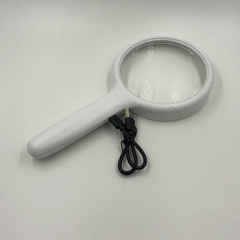 Charging TS108-20L magnifying glass, diameter 108mm, high-definition reinforced acrylic lens, LED light, three-level brightness, with light, magnifying glass, card-type magnifying glass, super magnifying glass pic 5