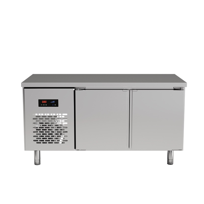 Congelador Plano, Banco de Trabajo Refrigerado, Congelador para Conservación de Alimentos Frescos, Tipo Tabla de Cortar, Congelador de Cocina, Refrigerador Comercial, Banco de Trabajo de Acero Inoxidable