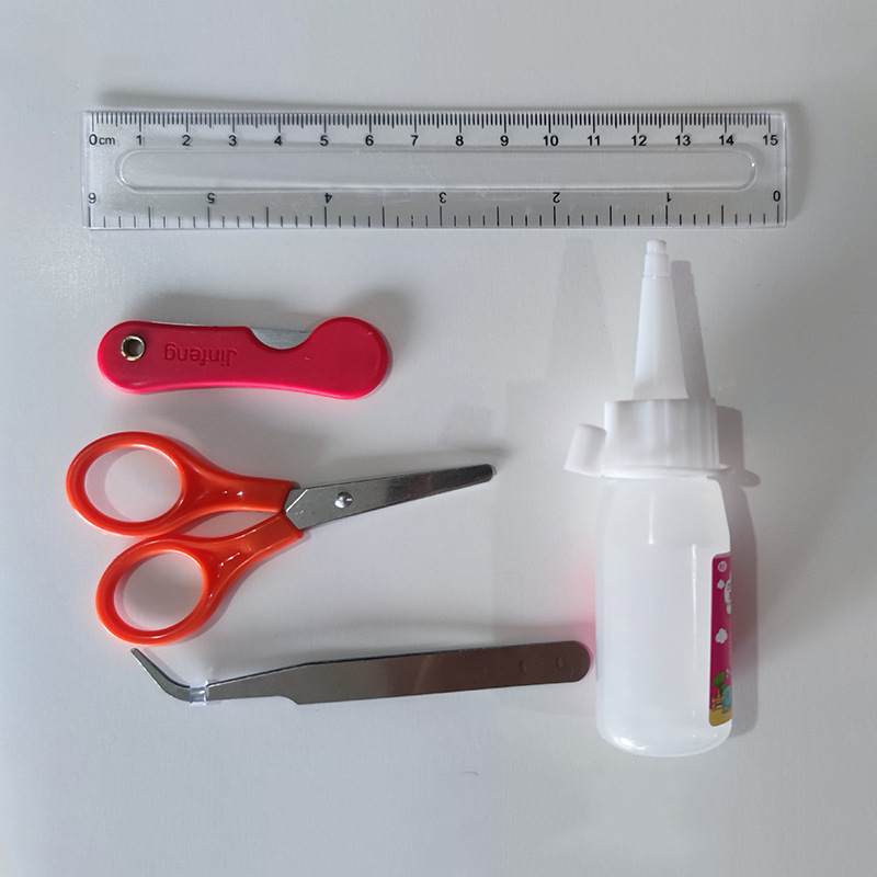 diy hut house tool set hand assembled model accessories tweezers ruler tool glue matching tool