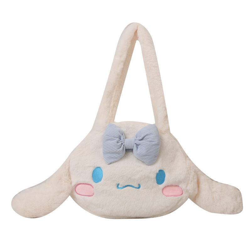 Cute Cartoon Plush Bag Women's New Autumn and Winter Large-Capacity Canvas Shoulder Bag Student Handbag