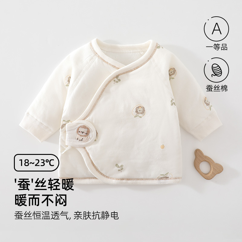 40g thin cotton newborn half-back shirt, silk cotton Class A baby full-month monk-style clothing, baby top, newborn clothes