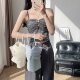 Chanel Style Elegant Strapless Beautiful Back Mesh Summer Slim-fit Vest Women's New Slimming Short Spice Girls Diamond Ornaments Sling