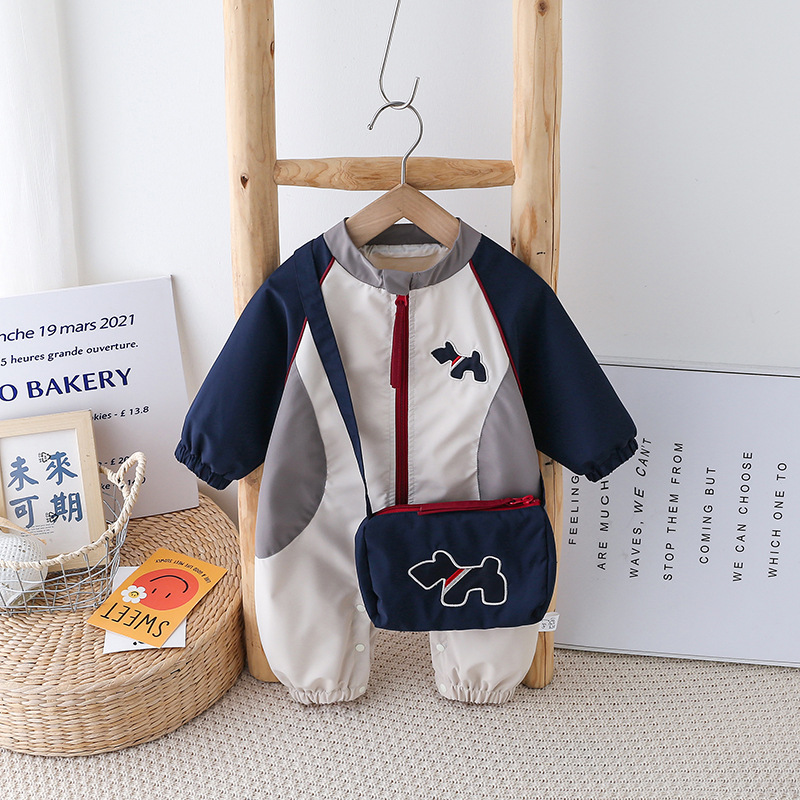 Infant one-piece combat jacket spring and autumn baby clothes 2025 new spring clothing hajie combat jacket newborns outdoor wear 