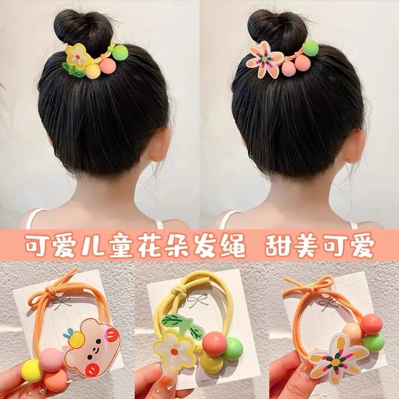 Cauda de caballo alta no colapsar cabello para niñas alta elasticidad no lesiones anillo de cabello dulce lindo cabello atado cabello tocado