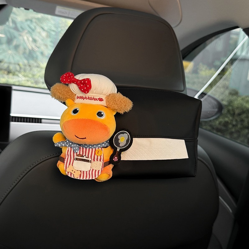 Car-mounted tissue box, hanging tissue bag for car, headrest tissue box for car, front and rear row decoration, authentic Lulu cute