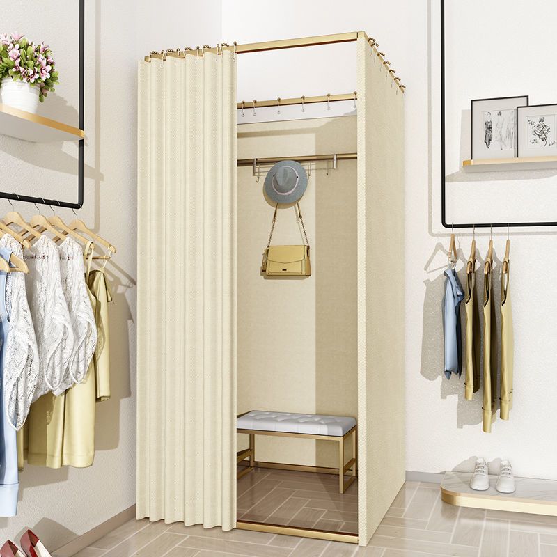 Tienda de ropa, centro comercial, vestuario de ensamblaje, sala de prueba móvil simple, cortina de puerta, piso, estante de exhibición portátil, vestuario