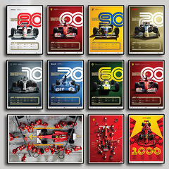 フォーミュラf1レースグッズコレクションポスター装絵フェラーリスポーツカーリビング玄関壁キャンバス画
