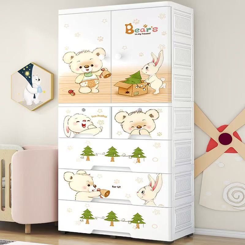 70 puertas abiertas de plástico multifuncional para bebés armario de ropa infantil armario de vestuario tipo cajón pequeño armario