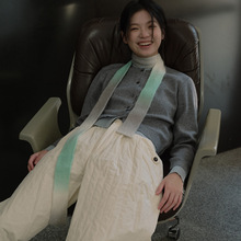 小众渐变搭配款羊毛混纺针织细窄长条围巾女秋冬季凹造型辣妹围脖