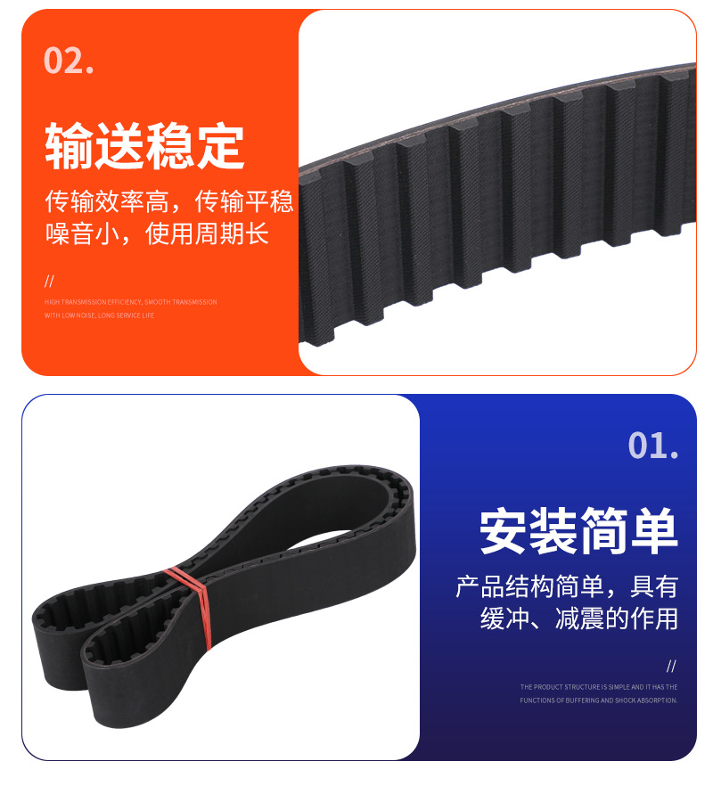 XH toothed rubber synchronous belt, trapezoidal tooth transmission belt, textile printing and packaging machinery single-sided toothed industrial synchronous belt