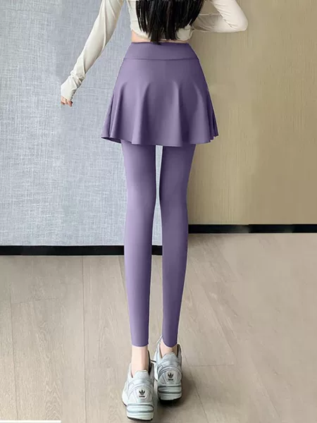 Fashion Fake Two-piece Sports Culottes Fitness Pants Women's Running Training Yoga High Elastic Anti-walking Sports Pants Women