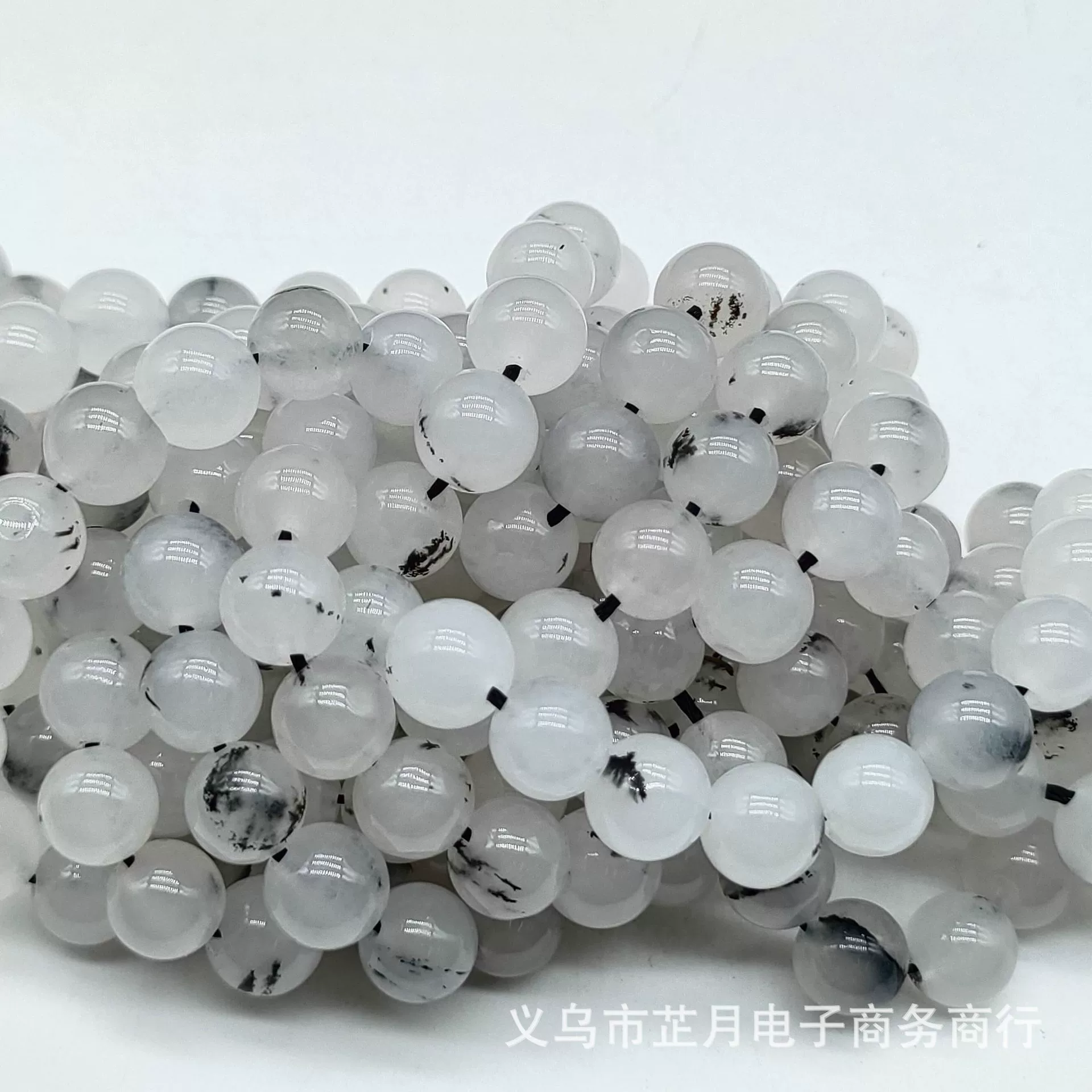 Round Amethyst Beads, Natural White Jade Optimized, 4/6/8/10 mm Strands