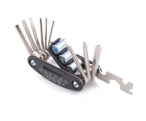 Multifunctional wrench bicycle combination folding repair tool mini mountain bike repair carbon steel wrench