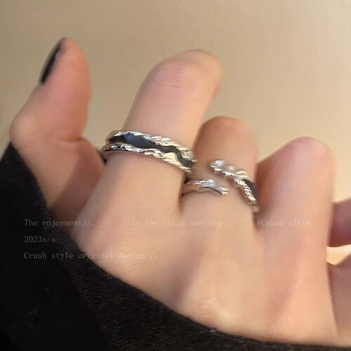 Ring for men, trendy brand, niche design, high-end, cool and individual, handsome, hip-hop, American style, adjustable opening for couples