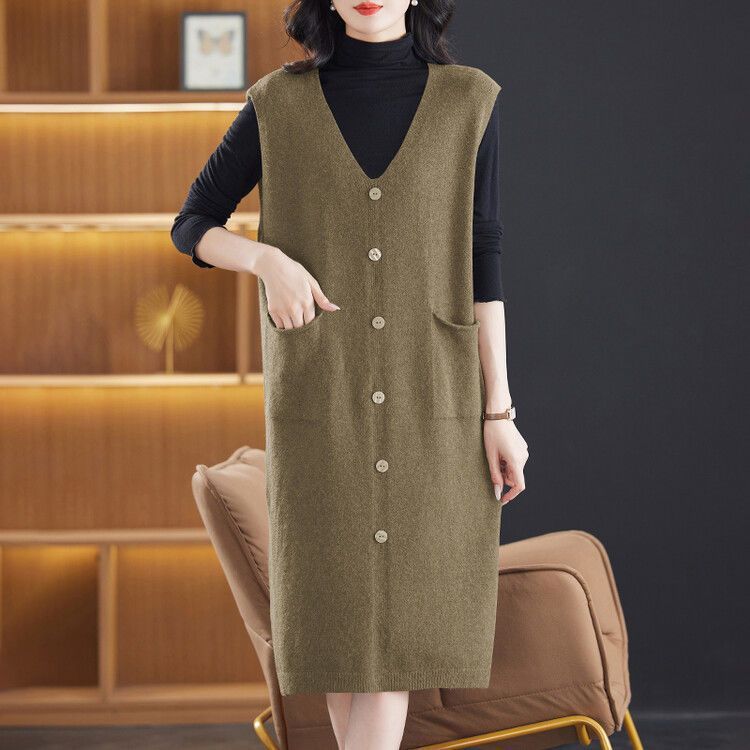 Demi-season woolen dress