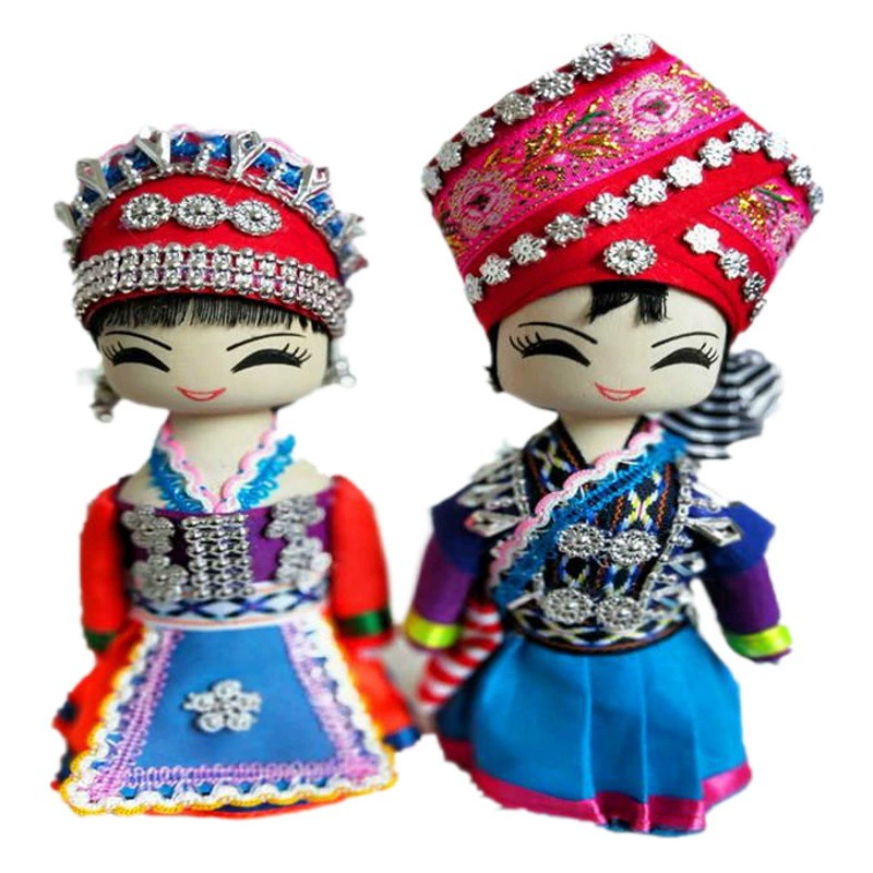 Меньшинство Деревянная Кукла Ручной Работы Этнический Стиль Кукла Деревянные Ремесла Украшения Мяо Кукла Оптовая