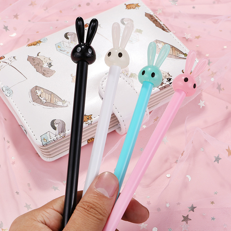 Cute Cartoon Candy Long-Eared Rabbit Gel Pen Creative Water-Based Pen Signature Pen Black Pen Student Stationery Wholesale