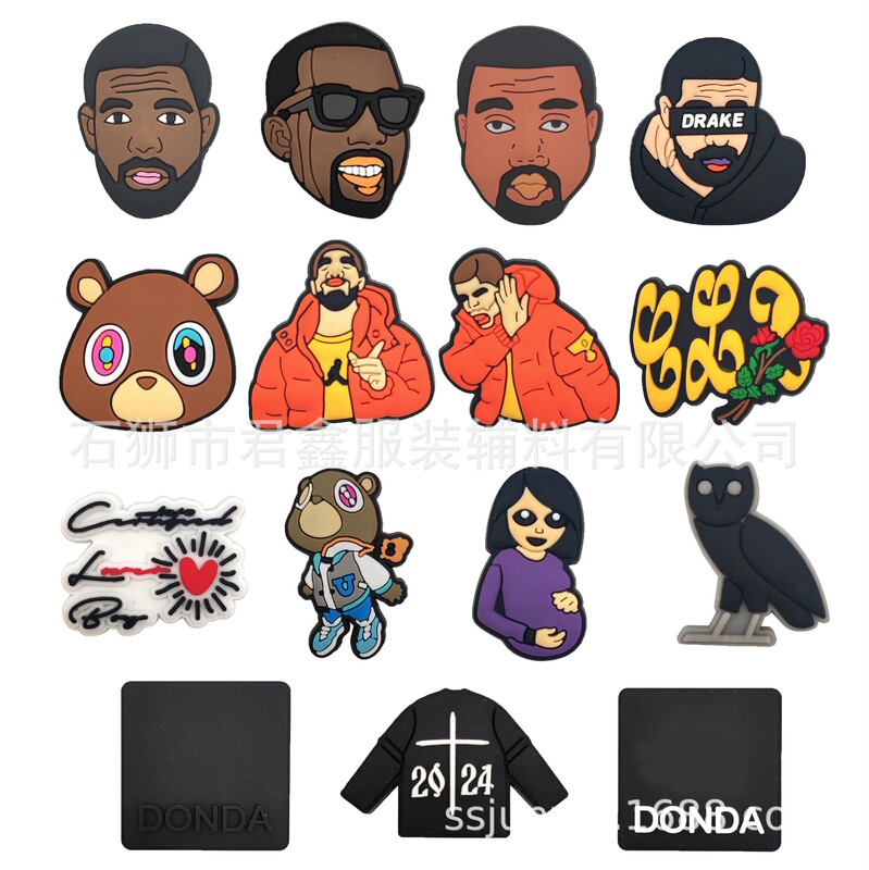 Kanye Duck Theme Cave Shoes Accessories Button Shoe Buckle Shoe Flower Q Edition European and American Singer Internet Celebrity Peripheral Decorative Buckle