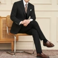 Black suit with trousers and vest