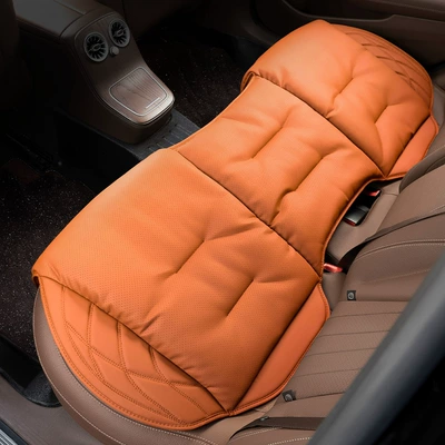 Seat cushion, seat cover, Seat Cover, Breathable for All Seasons - perforated-nappa-leather-hermes-orange-rear-seat-cushion-single