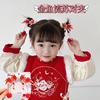 Children's red festive hair accessory, hairgrip, Hanfu, with embroidery