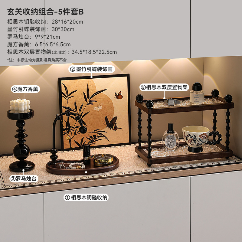En la llave para poner una nueva pintura francesa antigua puerta de zapato armario decoración china retro paquete suave almacenado en el vestíbulo adornamiento