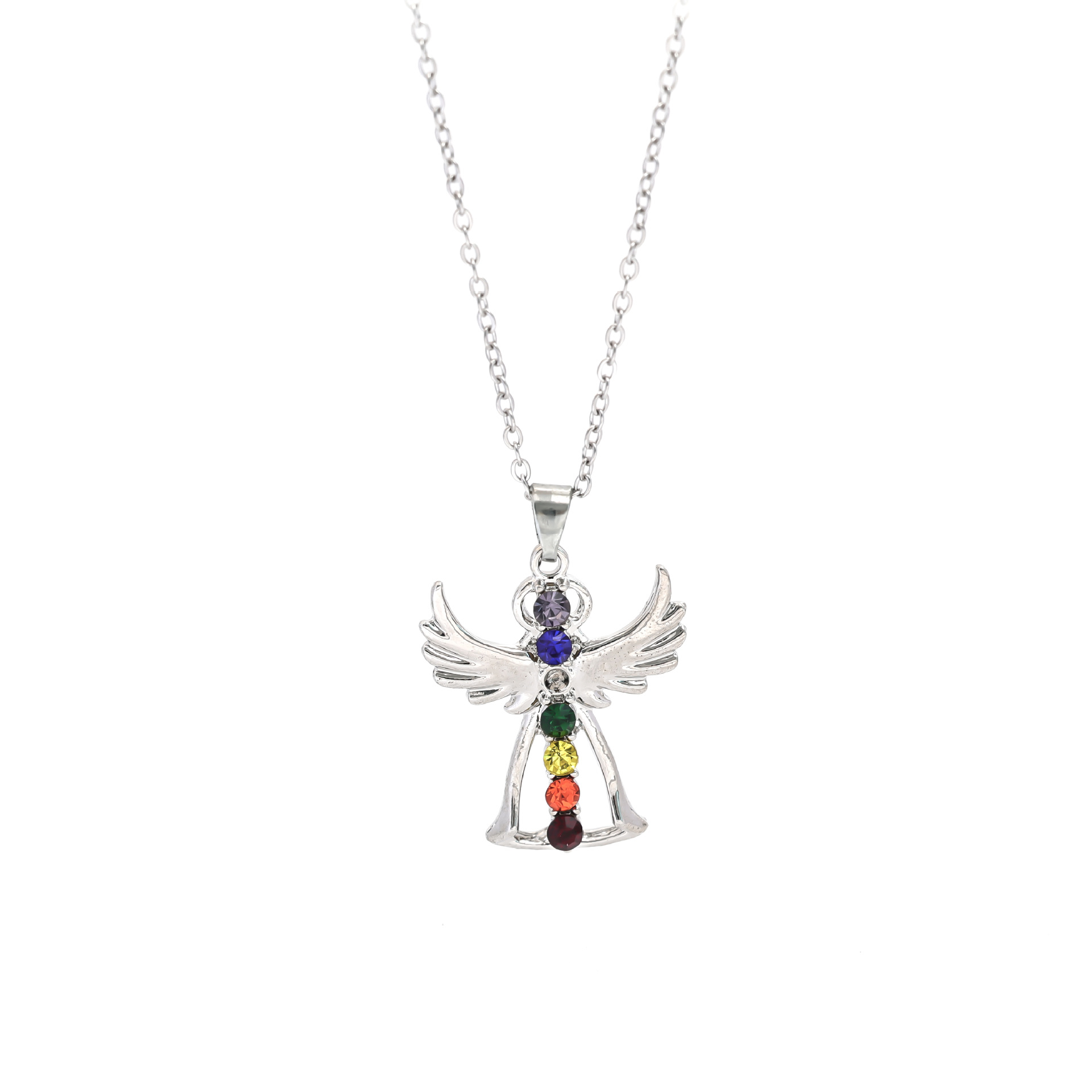 Venta caliente transfronteriza europea y americana colgante de amor de diamantes coloridos en forma de corazón collar de mujer collar de unicornio regalo del día de la madre