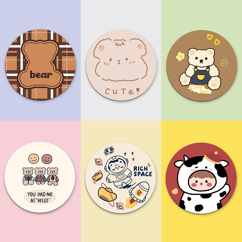 Alfombrilla de ratón redonda, pequeña y portátil, con antideslizante y soporte para muñeca