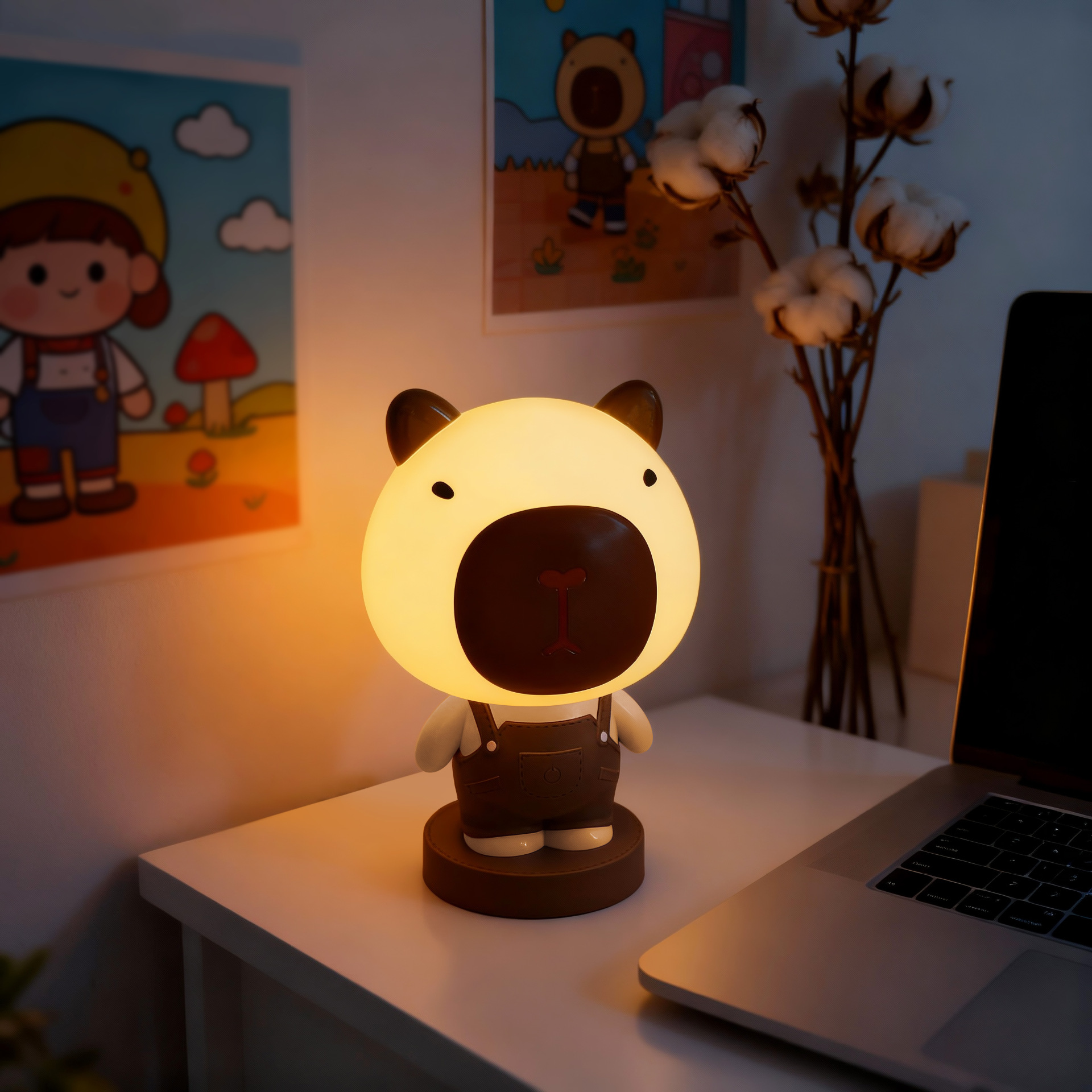 Cute capibara recarga lámpara nocturna dormitorio sueño bebé lactancia creativa regalo de cumpleaños para una amiga