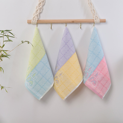 Pure cotton jacquard children's small towel wholesale cotton type A lint-free 25*50 kindergarten hand towel logo customization