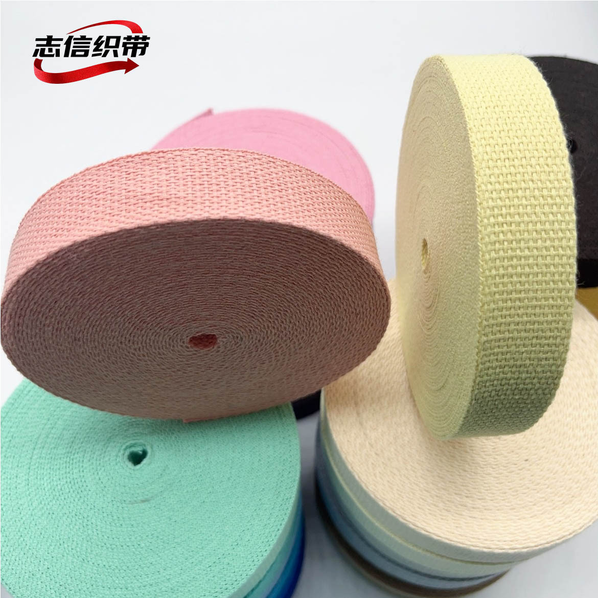 现货不褪色涤棉织带人字纹仿棉珠纹背包带帆布手提带箱包服装辅料