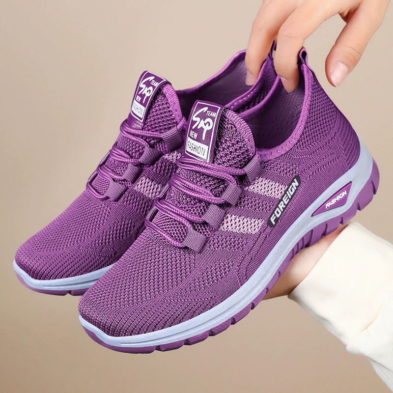 Женская обувь, новые универсальные повседневные туфли с неглубоким вырезом, дышащая сетчатая женская обувь, удобные туфли на мягкой подошве, женские туфли на толстой подошве