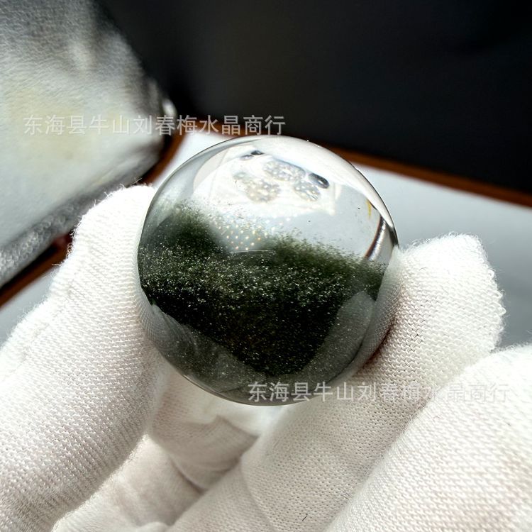【店铺热销】天然巴西绿幽灵手串手链男绿幽灵聚宝盆散珠单珠直销