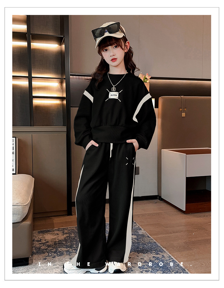 Set Spring Autumn Wear New Trendy, Handsome, and Sweater Girls' Fashionable Middle School Sports_voghion.com