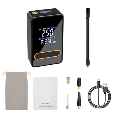 Car Air Pump Portable Hava nasosu - 329-dual-digital-display-wireless-model-power-bank-4000-mah