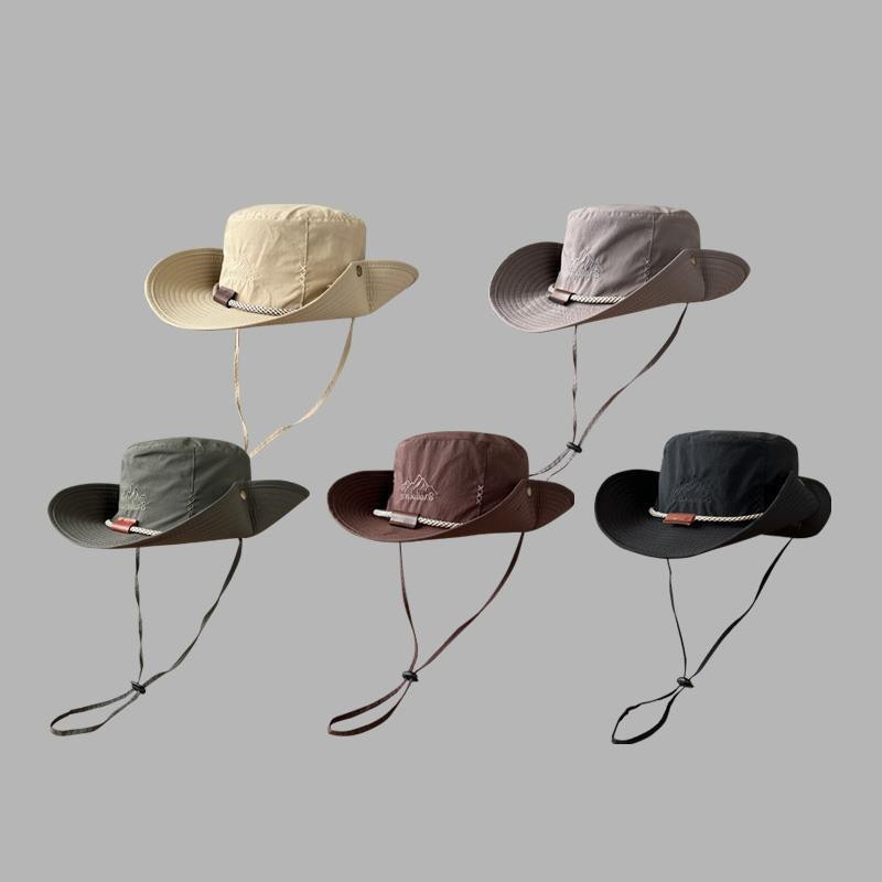 Japonés al aire libre retro pescador sombrero femenino protección solar verano fino ala grande Western Denim protección solar camping pesca sombrero Masculino