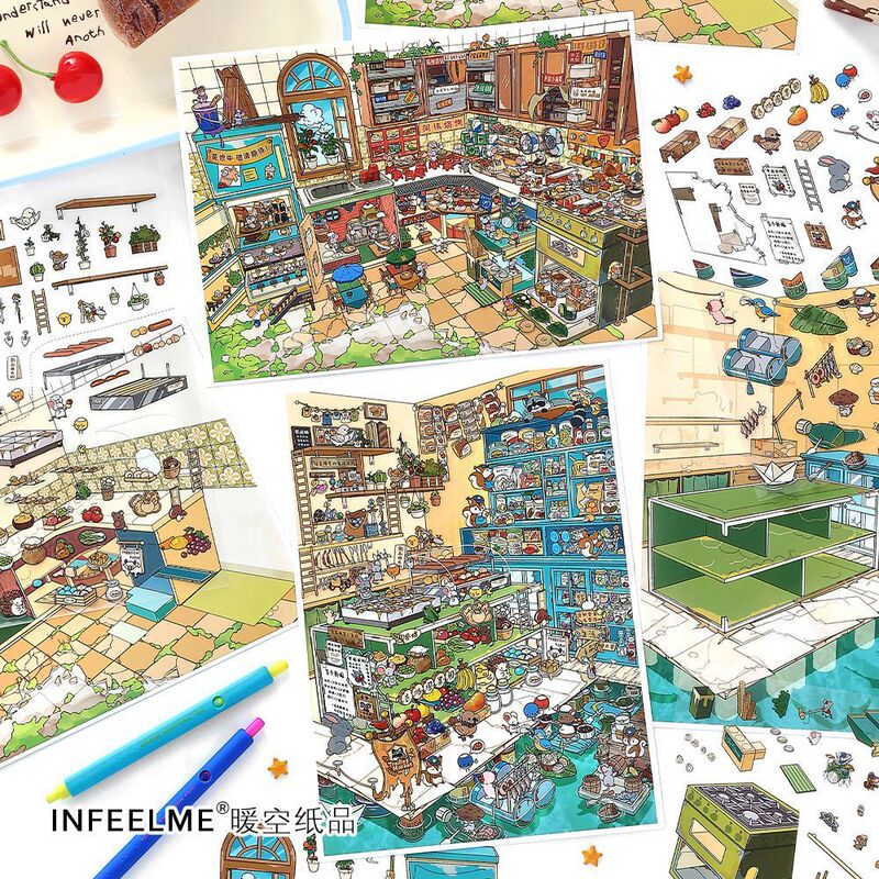 Infeel.Me Is Open for Business Today, with the 36Th Edition of 2.5D Large-Sized Landscape Stickers for DIY Handmade Scenes