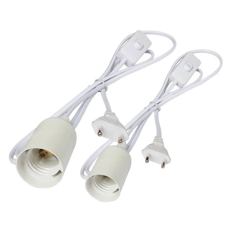 Sostenedor de la lámpara colgante con alambre E27 tornillo cabeza de la lámpara cable enchufe estándar europeo 1,8 m con interruptor de alambre colgante conjunto titular de la lámpara