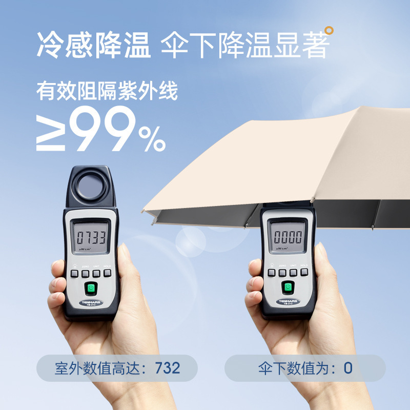 新商品のリングの傘の大きいサイズの男性のビジネスの三つ折りの傘の女性の晴雨の両用の双人の傘の日よけの黒いゴムは紫外線を防ぎます。|undefined