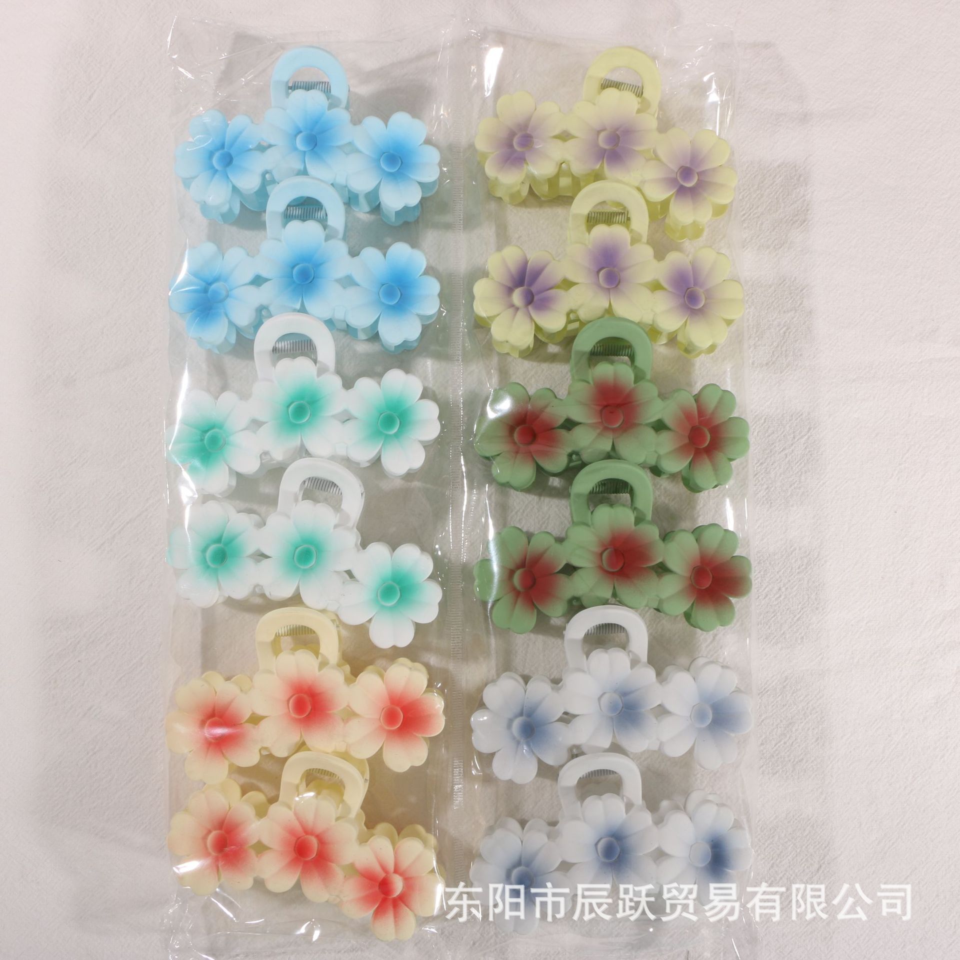 Nuevo color frangipani acrílico pinza para el cabello flor pinza de agarre de alta calidad elegante accesorio para el cabello de mujer pinza de tiburón de agarre lateral